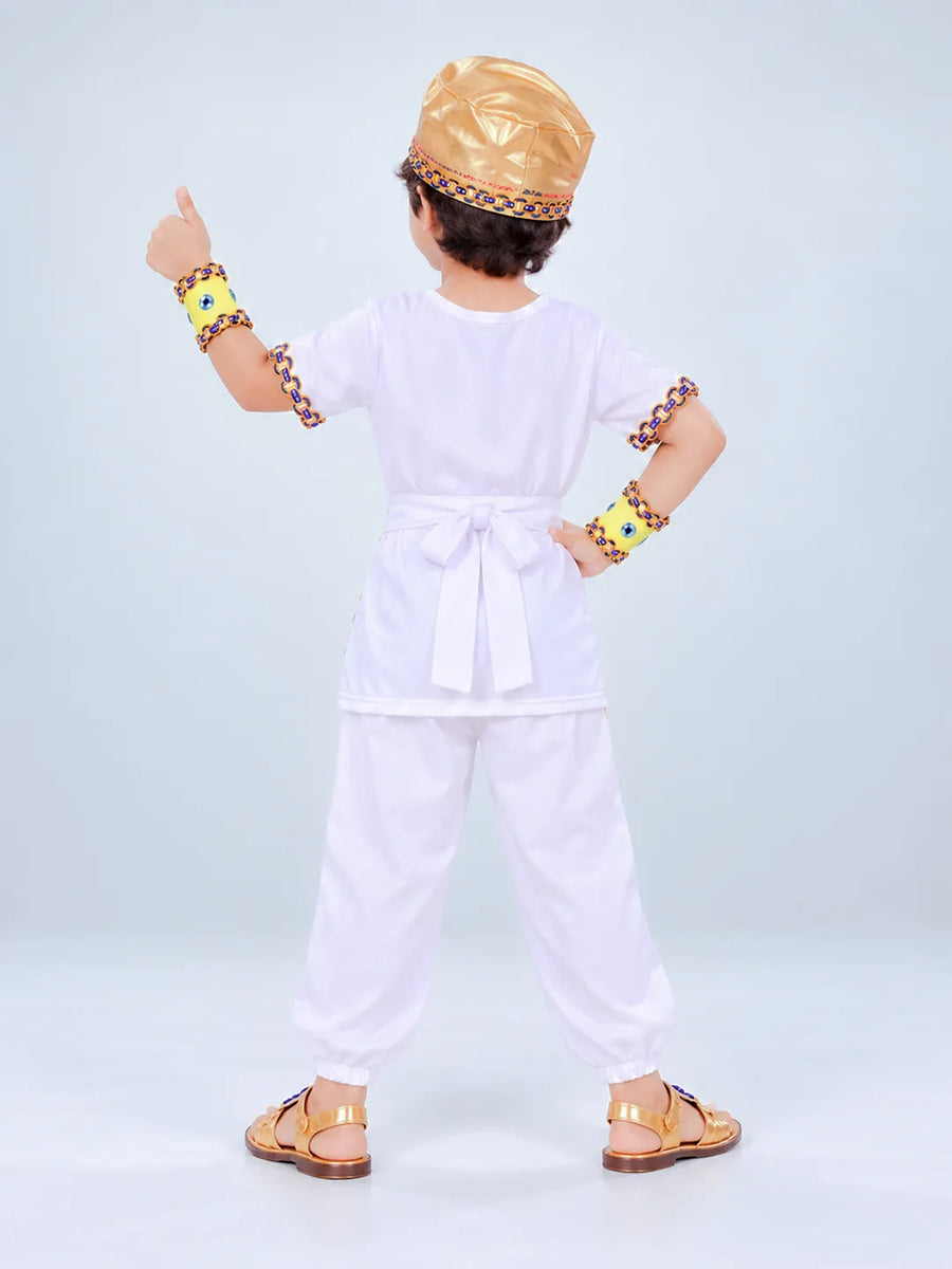 White Egyptian Pharaoh Prince, Kids Halloween Costume Fancy Dress Up