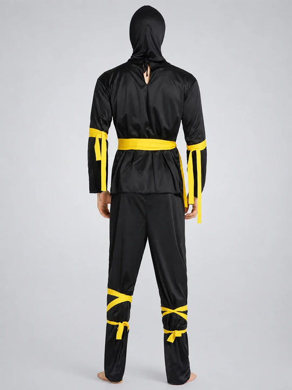 Yellow Dragon Ninja Adults Halloween Costume Fancy Dress Up