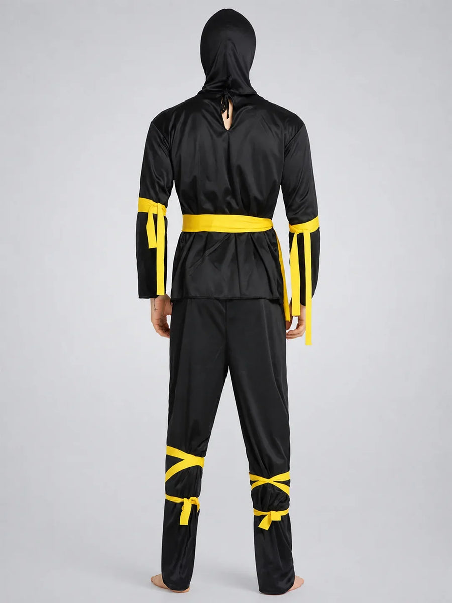 Yellow Dragon Ninja Adults Halloween Costume Fancy Dress Up