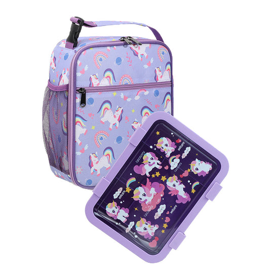 Little Surprise Box, 2 pcs Uni Lunchbag & 5 section Lunch box for Kids