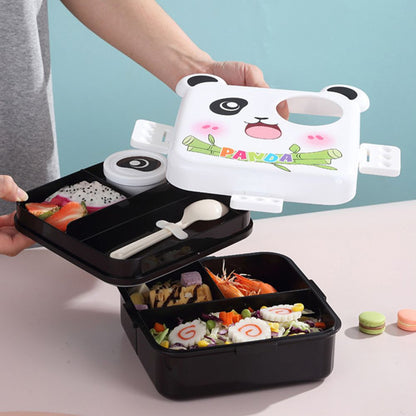 Little Surprise Box, Black Panda 2 decker Lunch Box for Kids