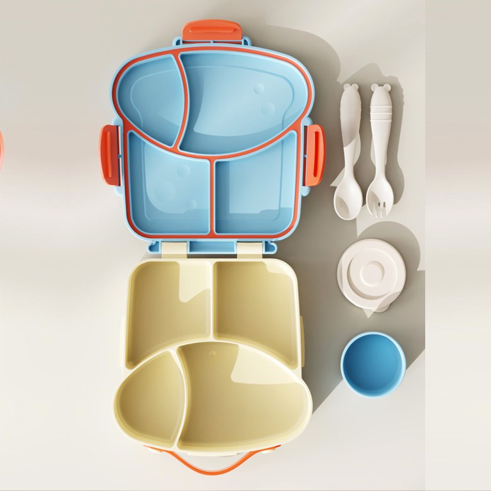 Little Surprise Box, Blue Bread slice Fun themed Kids Lunch Box/Tiffin