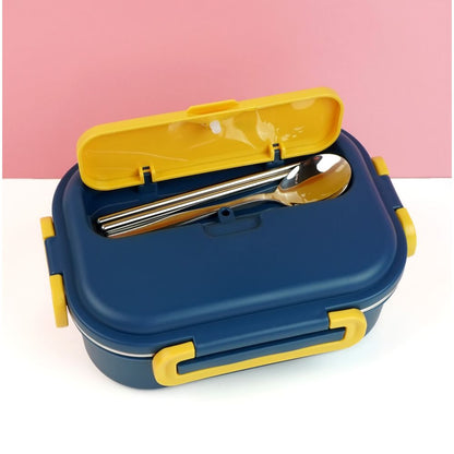 Little Surprise Box, Blue Lunch Time 2 pcs Stainless Steel Kids Lunch Box with matching Lunch Bag
