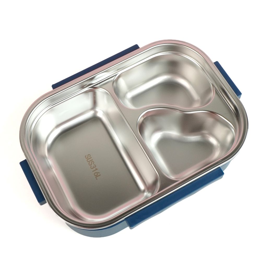 Little Surprise Box, Blue Lunch Time 2 pcs Stainless Steel Kids Lunch Box with matching Lunch Bag