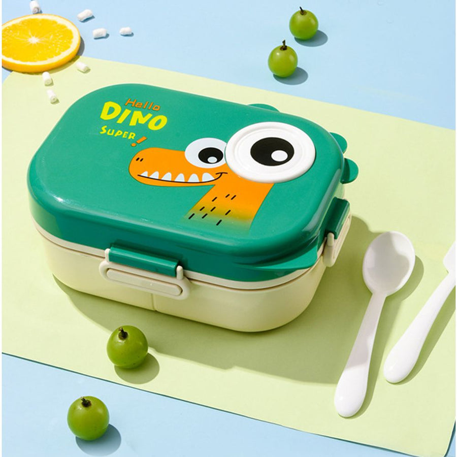 Little Surprise Box, Green Big Eye Dino 2 decker Lunch Box for Kids