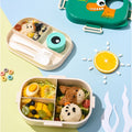 Little Surprise Box, Green Big Eye Dino 2 decker Lunch Box for Kids