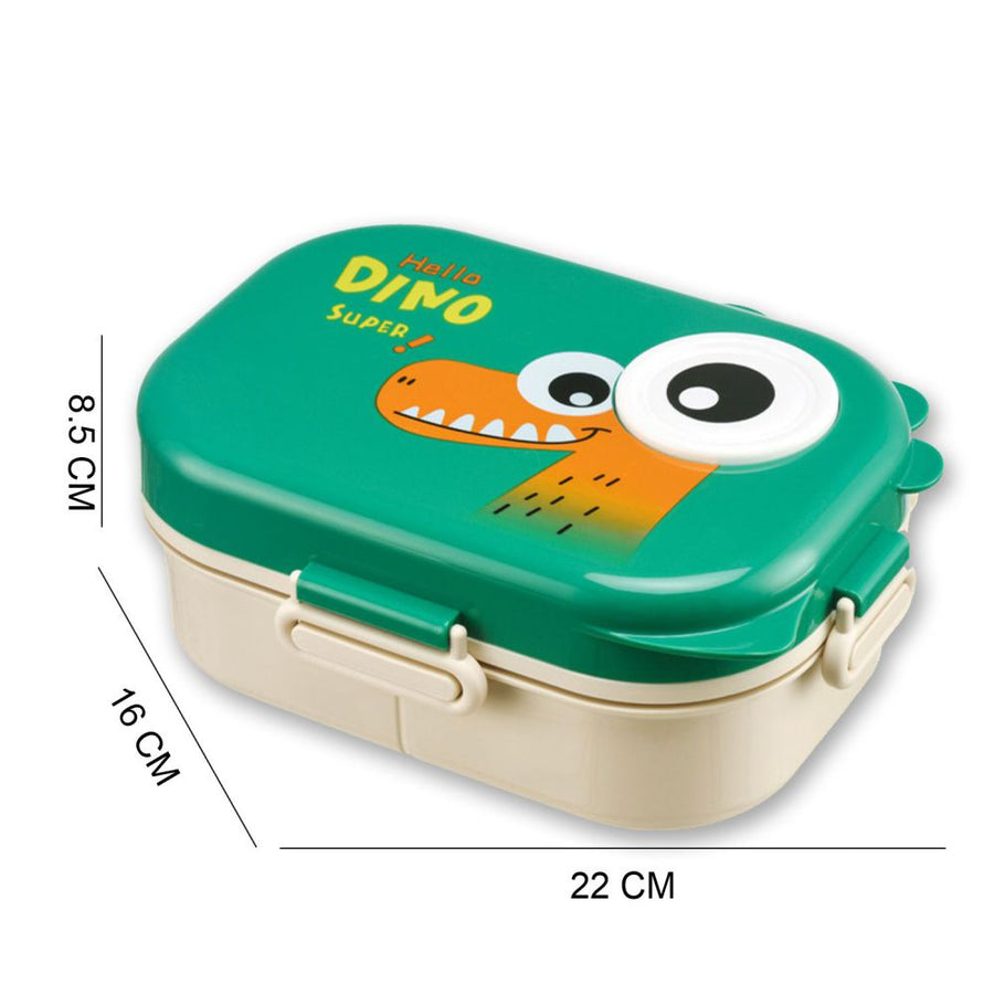 Little Surprise Box, Green Big Eye Dino 2 decker Lunch Box for Kids