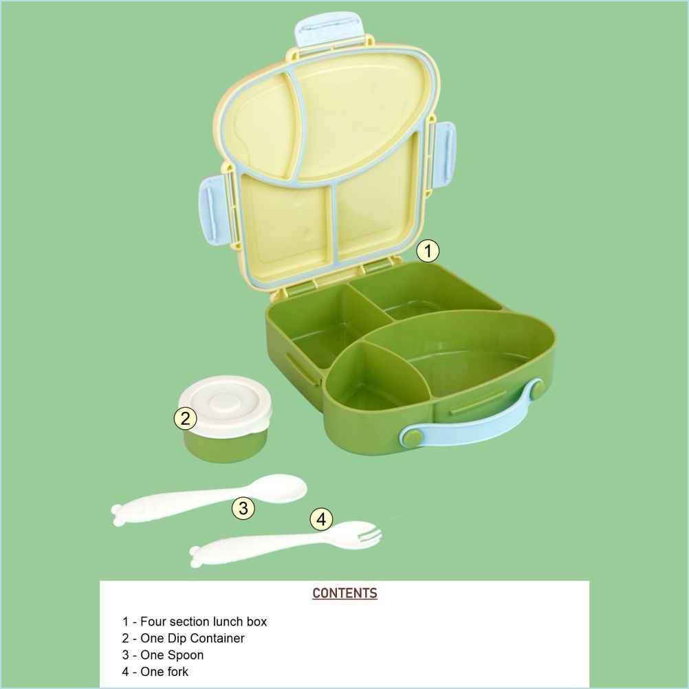 Little Surprise Box, Pastel Mint Bread slice Fun themed Kids Lunch Box/Tiffin Box