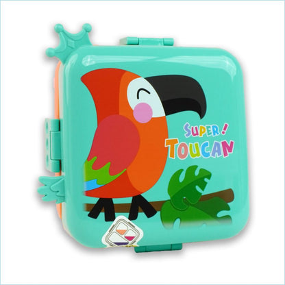 Little Surprise Box, Orange Toucan 2 decker Tiffin/ Lunch and Snack Box for Kids
