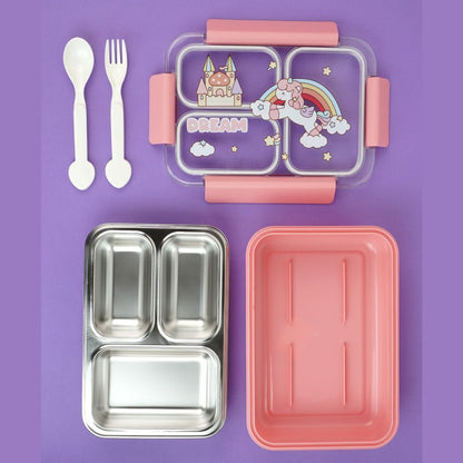Little Surprise Box, Princess Magic Pink Stainless Steel Kids Lunch Box