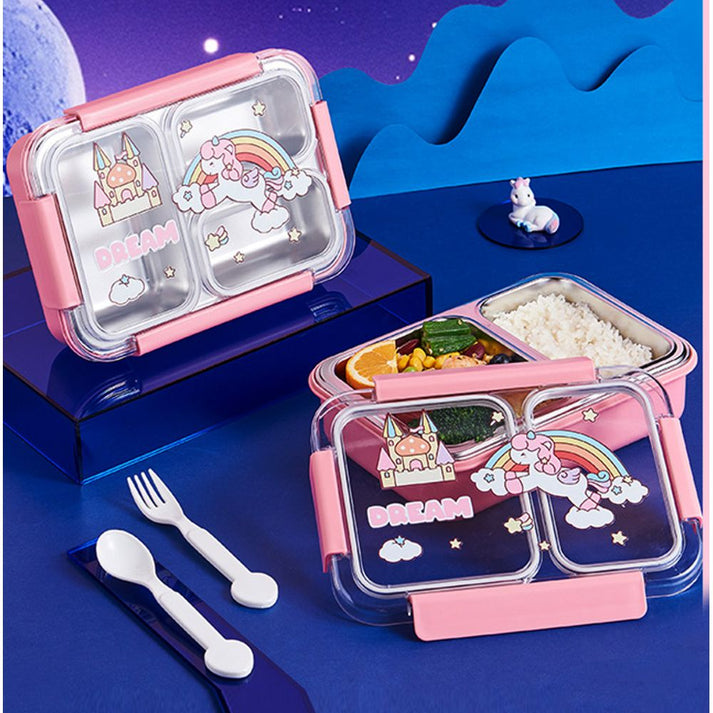 Little Surprise Box, Princess Magic Pink Stainless Steel Kids Lunch Box