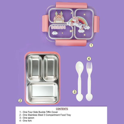 Little Surprise Box, Princess Magic Pink Stainless Steel Kids Lunch Box