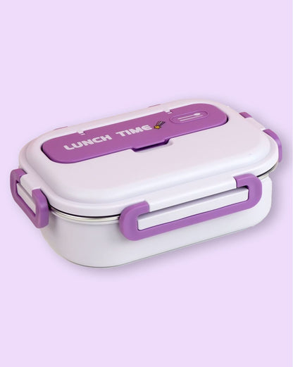 Little Surprise Box, Purple Lunch Time 2 pcs Stainless Steel Kids Lunch Box with matching Lunch Bag