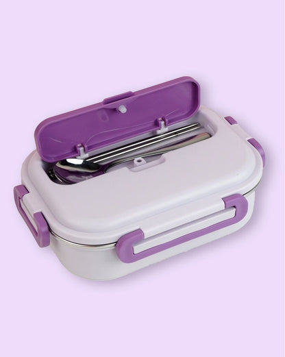 Little Surprise Box, Purple Lunch Time 2 pcs Stainless Steel Kids Lunch Box with matching Lunch Bag