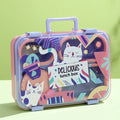 Little Surprise Box, Purple Meow Compact Tiffin Lunch Box for Kids