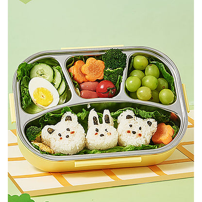 Little Surprise Box Yellow Icecream Drip Big Size Stainless Steel Lunch Box with  for Kids & Adults, 1300 ml