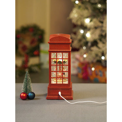 London Booth Carousel, Musical Rotating Glitter Water Light, Christmas Lantern