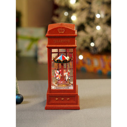 London Booth Carousel, Musical Rotating Glitter Water Light, Christmas Lantern