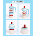 Light Blue White 4 in one Water Bottle , infuser & mini snack box for teens and Adults, 1000ml
