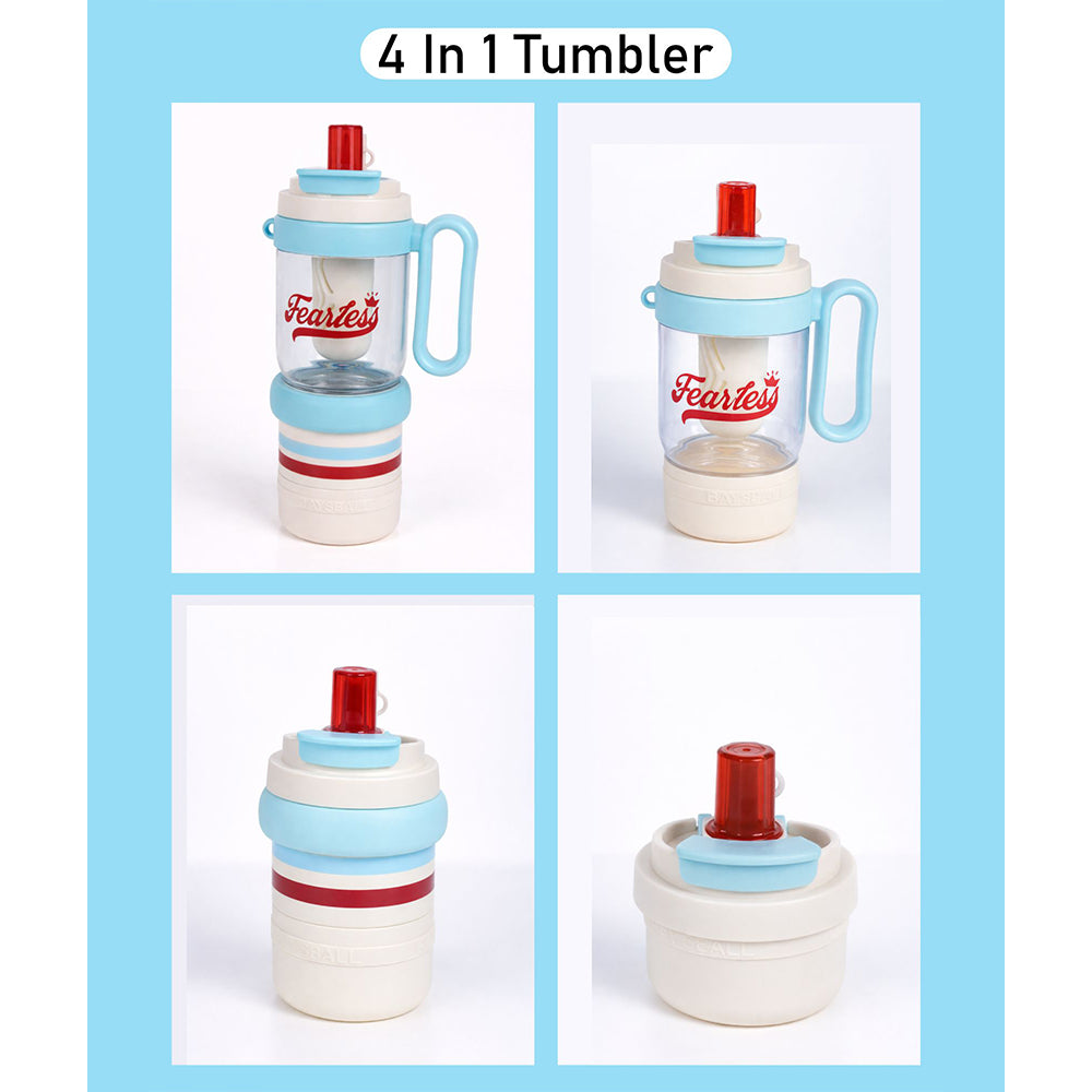 Light Blue White 4 in one Water Bottle , infuser & mini snack box for ...