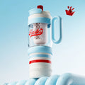 Light Blue White 4 in one Water Bottle , infuser & mini snack box for teens and Adults, 1000ml
