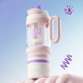 Pink White 4 in one Water Bottle , infuser & mini snack box for teens and Adults, 1000ml