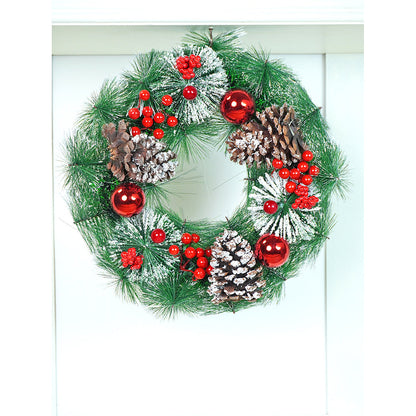 15 inches Big Frosty Pinecone Artificial Christmas wreath for Door Wall & Christmas Décor