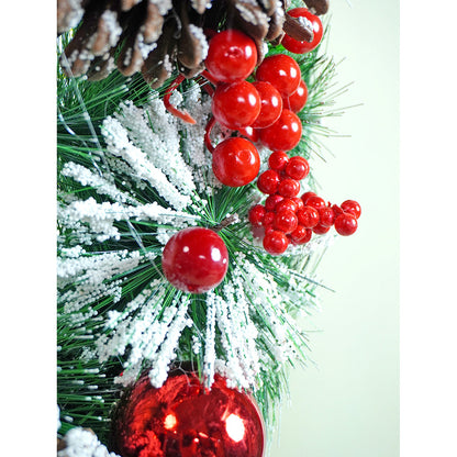 15 inches Big Frosty Pinecone Artificial Christmas wreath for Door Wall & Christmas Décor