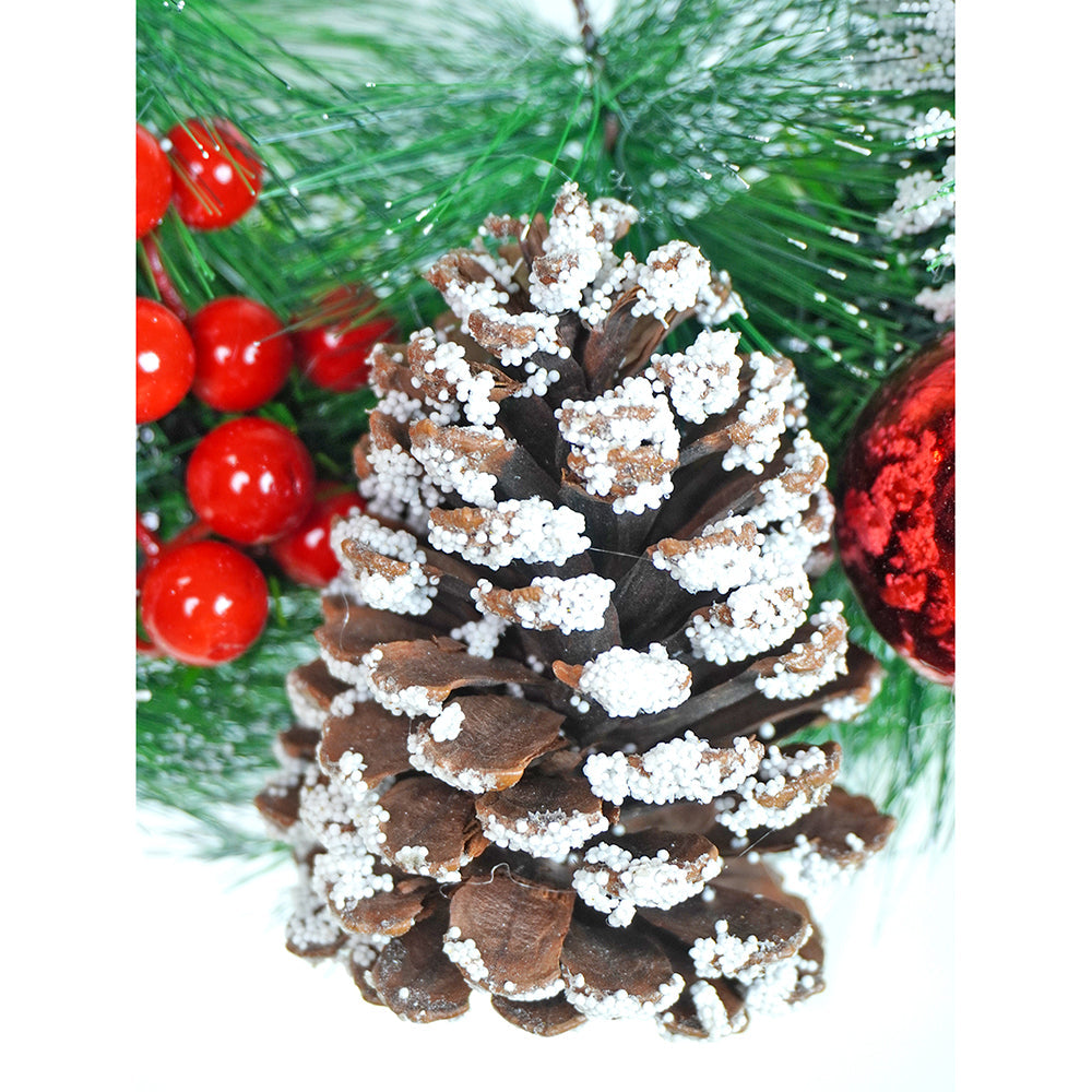15 inches Big Frosty Pinecone Artificial Christmas wreath for Door Wall & Christmas Décor
