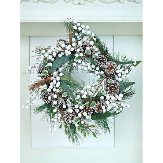 16 inches White Berries Artificial Christmas wreath for Door Wall & Christmas Décor