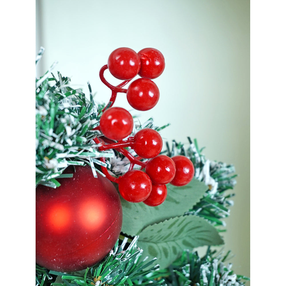 22 inches Bushy Frosty Big Red Gold Bow Snowman with heavy fillers Artificial Christmas wreath for Christmas Décor