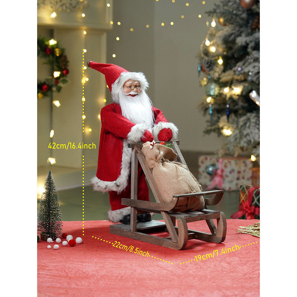 20 inches Standing Sledge Santa Christmas Home and Table Décor