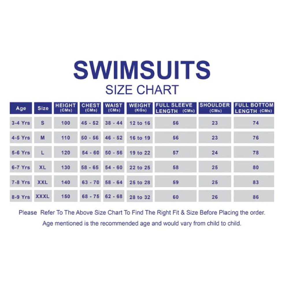 Dive Full Length, Cobalt & Red Stamp Printed Full Length 2.5mm Neoprene Kids Swimsuit with Free Washbag