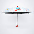 3 Fold Multi Polka with Red Boot Handle UPF 50+ Umbrella for Teens & Adults