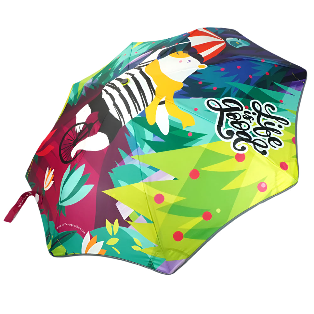 Little Surprise Box, 3 fold KellyJo & Starsy Rain & All Season Umbrella for Kids