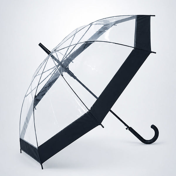 Black Big Border Transparent Umbrella for Teens & Adults