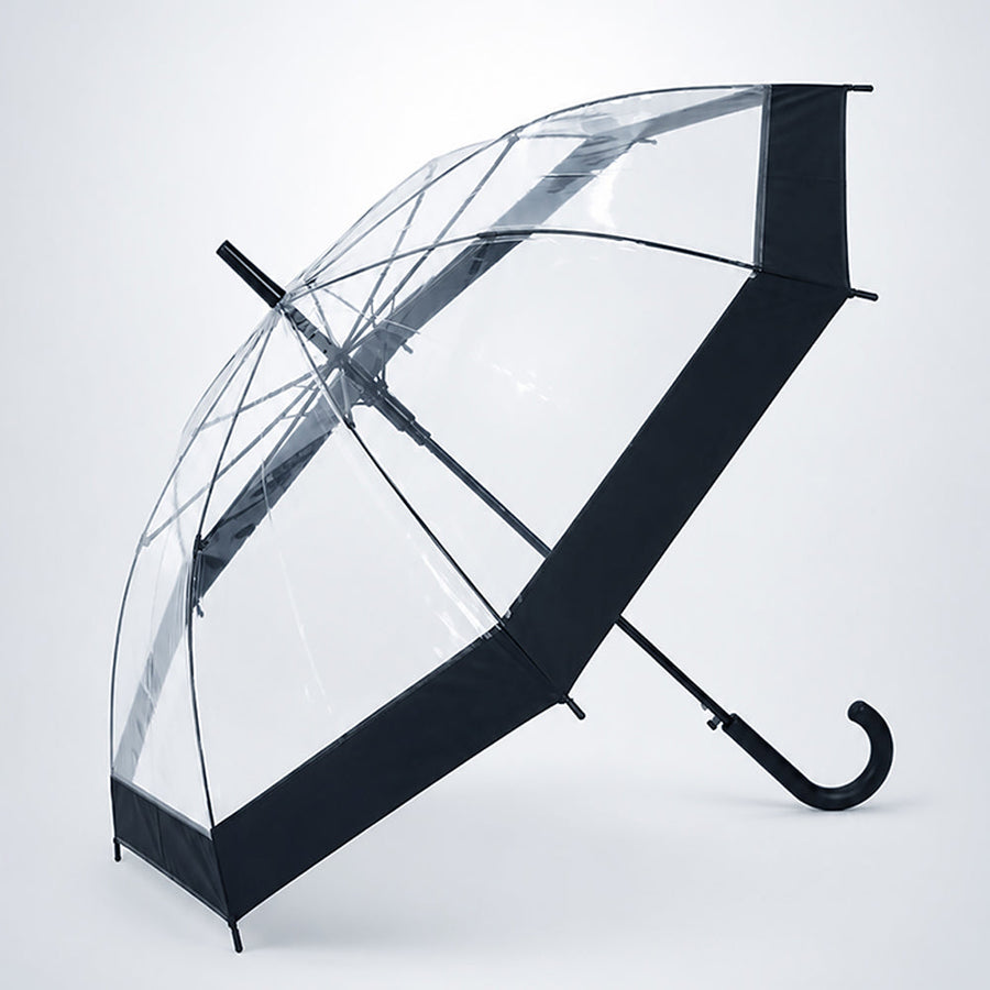 Black Big Border Transparent Umbrella for Teens & Adults