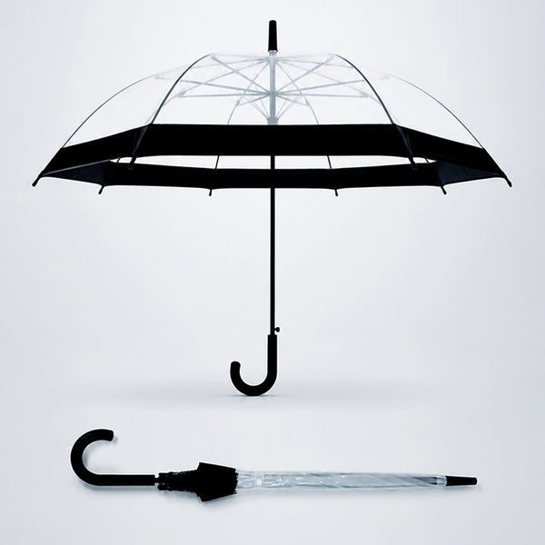 Black Big Border Transparent Umbrella for Teens & Adults