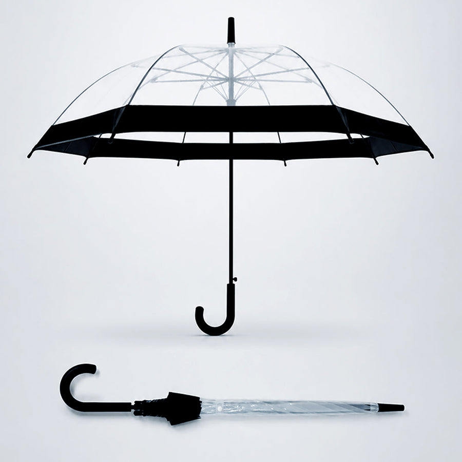 Black Big Border Transparent Umbrella for Teens & Adults