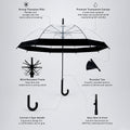 Black Big Border Transparent Umbrella for Teens & Adults