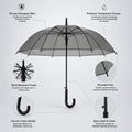 Black Beauty Jelly Transparent Umbrella for Teens & Adults