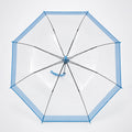 Blue Big Border Transparent Umbrella for Teens & Adults