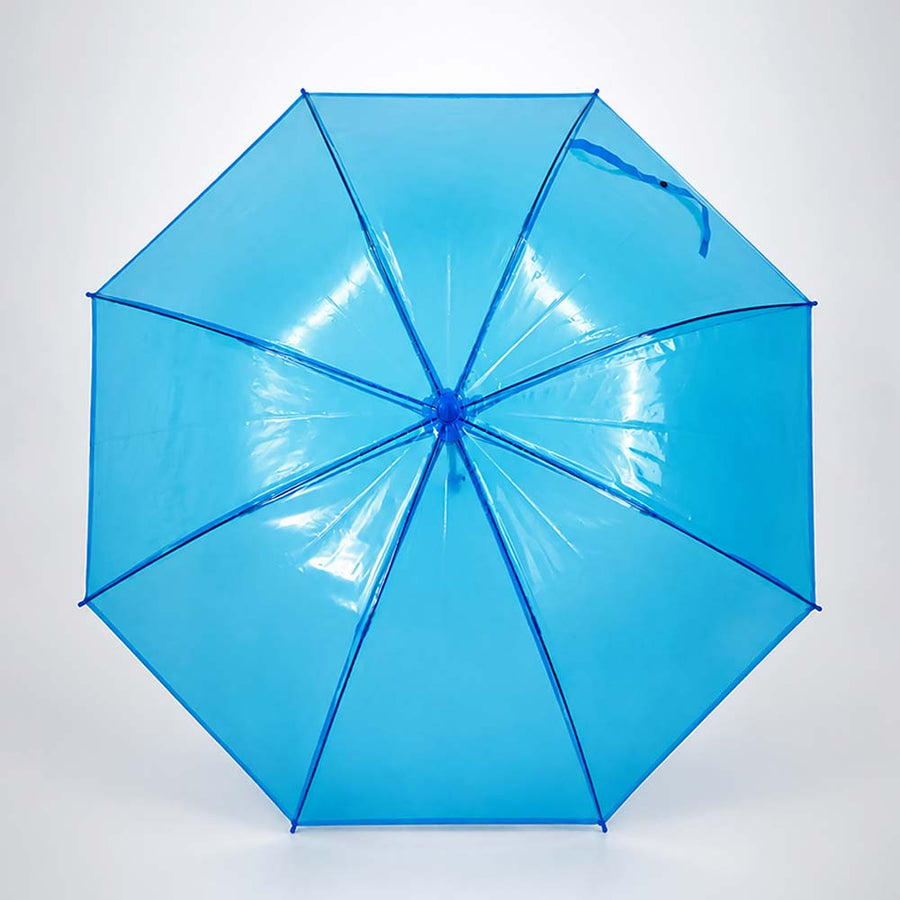Neon Blue Jelly Transparent Umbrella for Teens & Adults