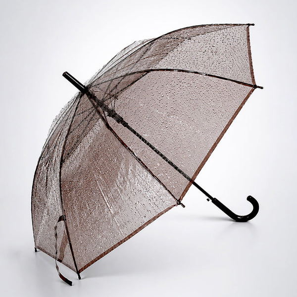 Coffee Brown Jelly Transparent Umbrella for Teens & Adults