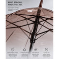 Coffee Brown Jelly Transparent Umbrella for Teens & Adults