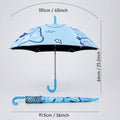 Wheel style Blue Cute Dino Printed UPF 50+ Kids-Umbrella-5-10Y