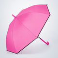 Fuchsia Pink Black Border Solid Umbrella for Adults & Teens
