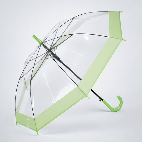 Green Big Border Transparent Umbrella for Teens & Adults