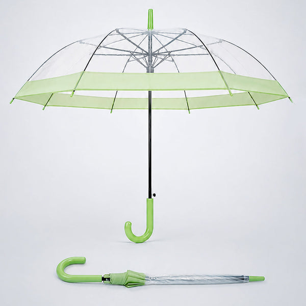 Green Big Border Transparent Umbrella for Teens & Adults