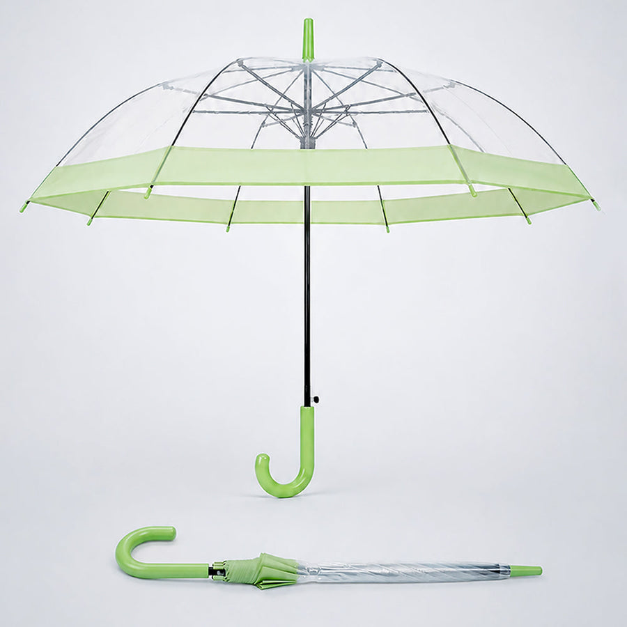 Green Big Border Transparent Umbrella for Teens & Adults